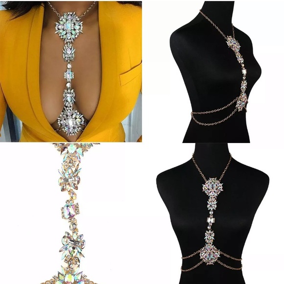 Boho festival large blingy body gem harness chain - Picture 5 of 10